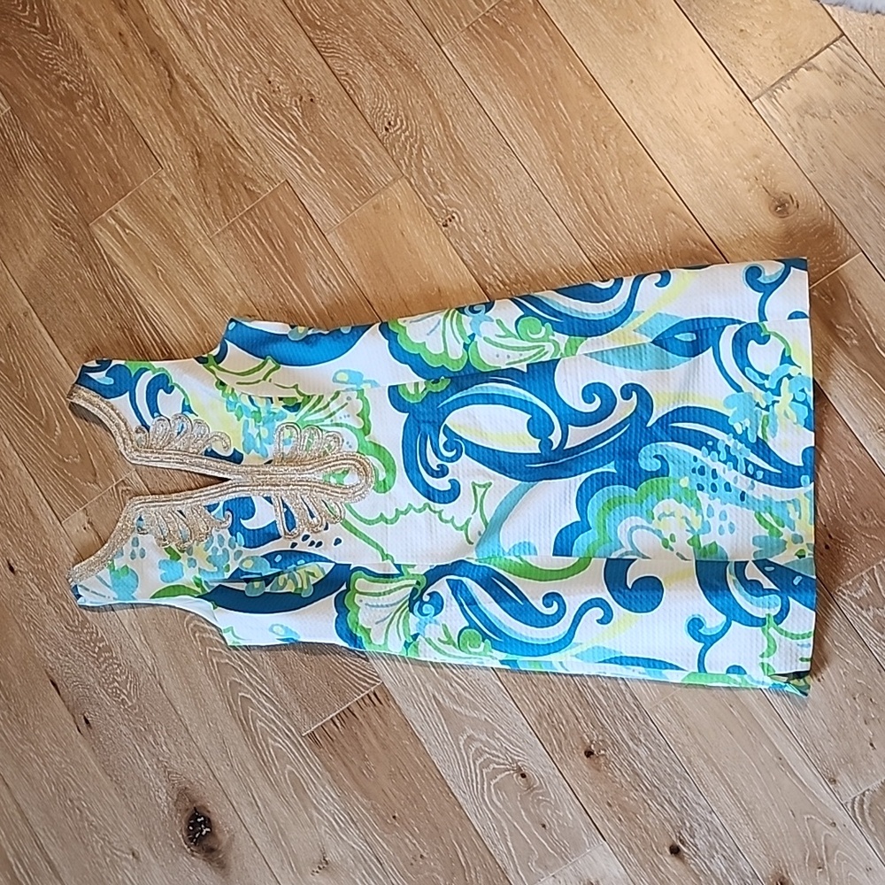 Lilly Pulitzer Janice Shift Metallic Gold Detail Sz 8